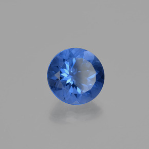 Fluorita con cambio de color azul natural de 10,61 ct, corte redondo, VVS-VS