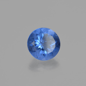 Fluorita con cambio de color azul natural de 10,98 ct, corte redondo, VS
