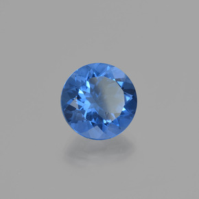 Fluorita que cambia de color Azul marino intenso natural de 11.19 ct, Corte Redondo, VS