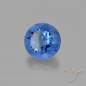 Fluorita que cambia de color Azul oscuro natural de 13.93 ct, Redondo, VS