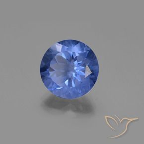 Fluorita que cambia de color Azul marino intenso natural de 10.91 ct, Redondo, VS-SI