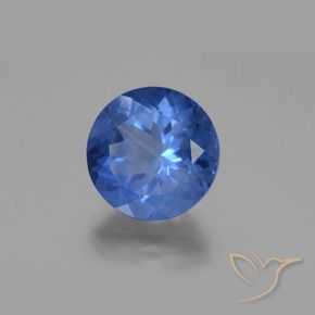 Fluorita que cambia de color Azul oscuro natural de 12.15 ct, Redondo, VS