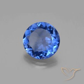 Fluorita que cambia de color Azul oscuro natural de 12.27 ct, Redondo, VS