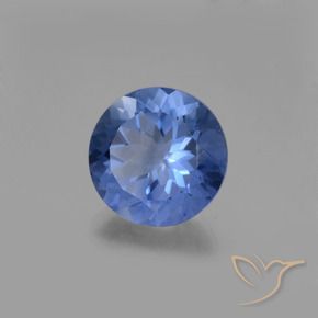 Fluorita que cambia de color Azul marino intenso natural de 14.55 ct, Redondo, VVS-VS
