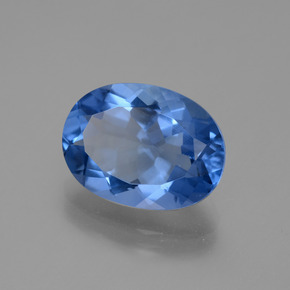 Fluorita que cambia de color Azul oscuro natural de 8.64 ct, Corte Óvalo, VVS-VS