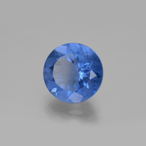 Fluorita que cambia de color Violeta a azul natural de 11.46 ct, Corte Redondo, VS