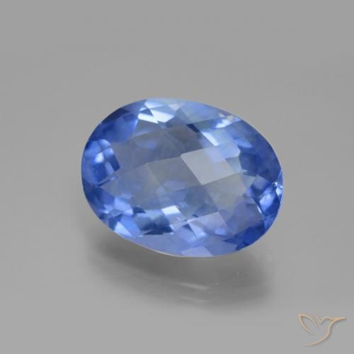 Fluorita que cambia de color Azul claro natural de 18.83 ct, Ovalada, VS