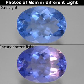 Fluorita con cambio de color azul egipcio natural de 20,76 ct, corte óvalo, VVS