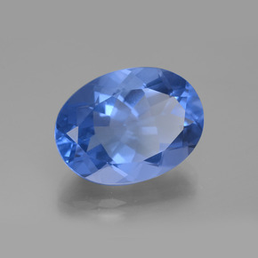 Fluorita con cambio de color azul egipcio natural de 20,76 ct, corte óvalo, VVS