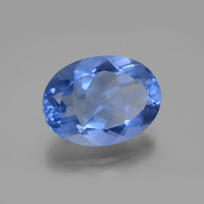 Fluorita que cambia de color Azul medio natural de 20.55 ct, Corte Óvalo, VVS-VS