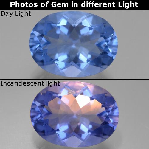 Fluorita que cambia de color Azul marino natural de 21.46 ct, Corte Óvalo, VS