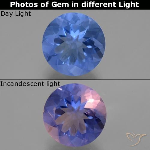 14.16ct Natural Azul claro Fluorita que cambia de color, Redondo, VVS-VS