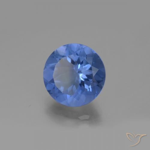 Fluorita que cambia de color Azul claro natural de 14.16 ct, Redondo, VVS-VS