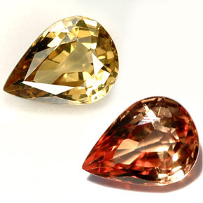 Granate con cambio de color  natural de 1,27 ct, en forma de pera, VVS-VS