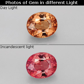 Granate con cambio de color multicolor natural de 1,47 ct, corte óvalo, VVS-VS