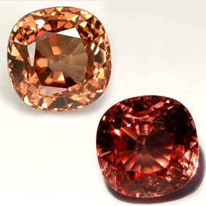 Granate que cambia de color Naranja natural de 1.11 ct, Corte Cojín, VS