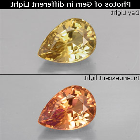 Granate con cambio de color multicolor natural de 1,16 ct, en forma de pera, VVS-VS