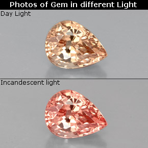 Granate con cambio de color  natural de 1,29 ct, en forma de pera, VS-SI