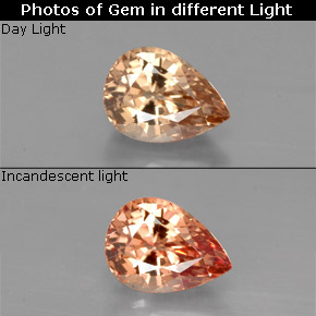 Granate con cambio de color multicolor natural de 1,12 ct, en forma de pera, VVS
