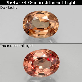 Granate con cambio de color  natural de 1,17 ct, corte óvalo, VVS
