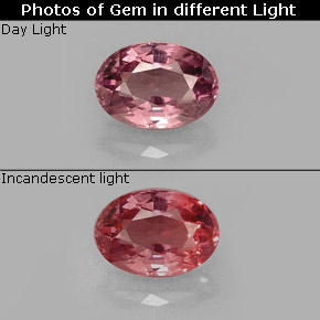 Granate con cambio de color multicolor natural de 0,61 ct, corte óvalo, VS
