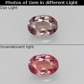 Granate con cambio de color multicolor natural de 0,66 ct, corte óvalo, VS-SI