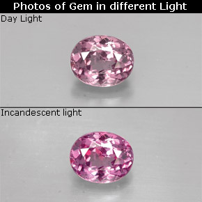 Granate con cambio de color multicolor natural de 0,58 ct, corte óvalo, VS