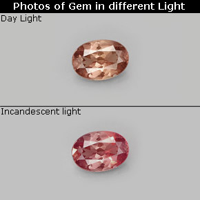Granate con cambio de color multicolor natural de 0,88 ct, corte óvalo, VS