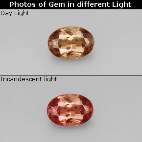Granate con cambio de color cambio de color natural de 1,00 ct, corte óvalo, VS