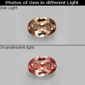 Granate con cambio de color multicolor natural de 0,75 ct, corte óvalo, VVS-VS