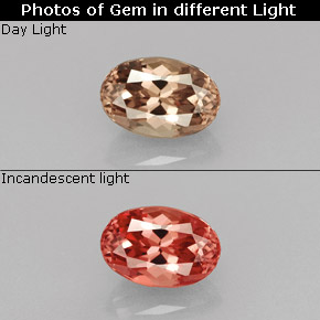 Granate con cambio de color multicolor natural de 0,73 ct, corte óvalo, VS-SI