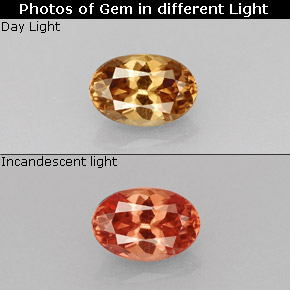 Granate con cambio de color multicolor natural de 0,66 ct, corte óvalo, VS