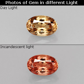 Granate con cambio de color multicolor natural de 0,66 ct, corte óvalo, VVS-VS