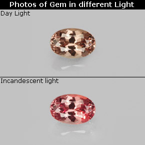 Granate con cambio de color cambio de color natural de 0,70 ct, corte óvalo, VVS-VS