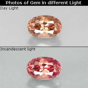 Granate con cambio de color multicolor natural de 0,74 ct, corte óvalo, VS