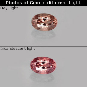 Granate con cambio de color multicolor natural de 0,70 ct, corte óvalo, VVS-VS
