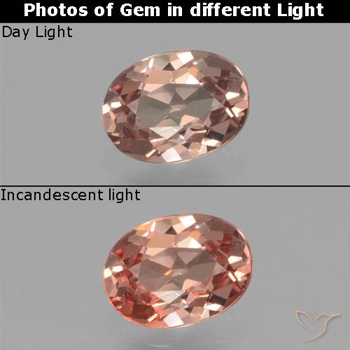 Granate que cambia de color Marrón nogal natural de 0.41 ct, Corte Óvalo, VS