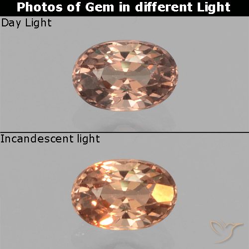Granate con cambio de color marrón natural de 0,43 ct, corte óvalo, VVS-VS