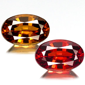 Granate que cambia de color Naranja natural de 0.65 ct, Corte Óvalo, VVS-VS