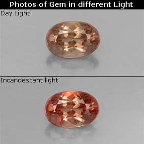 Granate con cambio de color cambio de color natural de 0,58 ct, corte óvalo, VS