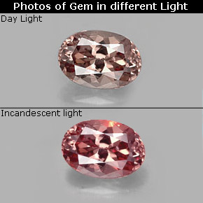 Granate con cambio de color multicolor natural de 0,59 ct, corte óvalo, VS
