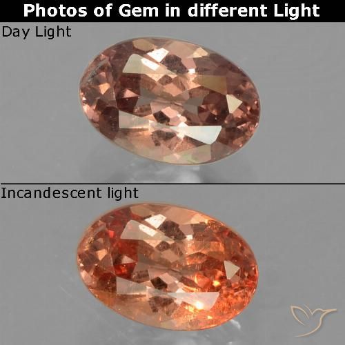Granate con cambio de color marrón natural de 0,67 ct, corte óvalo, VS