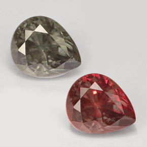 Granate con cambio de color multicolor natural de 1,58 ct, en forma de pera, VS