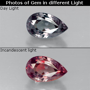 Granate con cambio de color multicolor natural de 1,20 ct, en forma de pera, VS