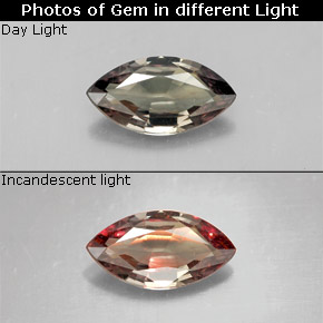 Granate con cambio de color multicolor natural de 1,34 ct, marquesa, VS