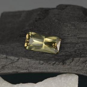 Granate con cambio de color amarillo natural de 0,74 ct, corte esmeralda, VS