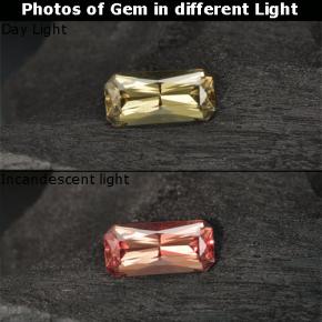 Granate con cambio de color amarillo natural de 0,71 ct, corte esmeralda, VS