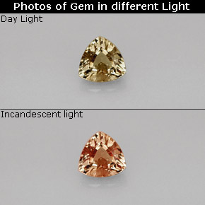 Granate con cambio de color cambio de color natural de 0,75 ct, trillón, VVS-VS