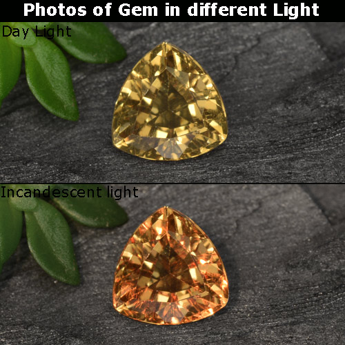 Granate que cambia de color Marrón-oro natural de 0.67 ct, Trillón, VS