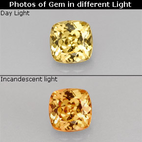 Granate que cambia de color Marrón a rosado rojizo verdoso natural de 0.78 ct, Corte Cojín, VVS-VS